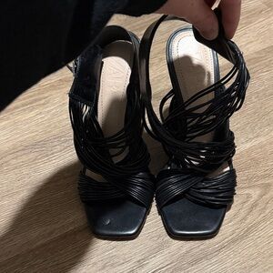Zara Black Strappy Heels